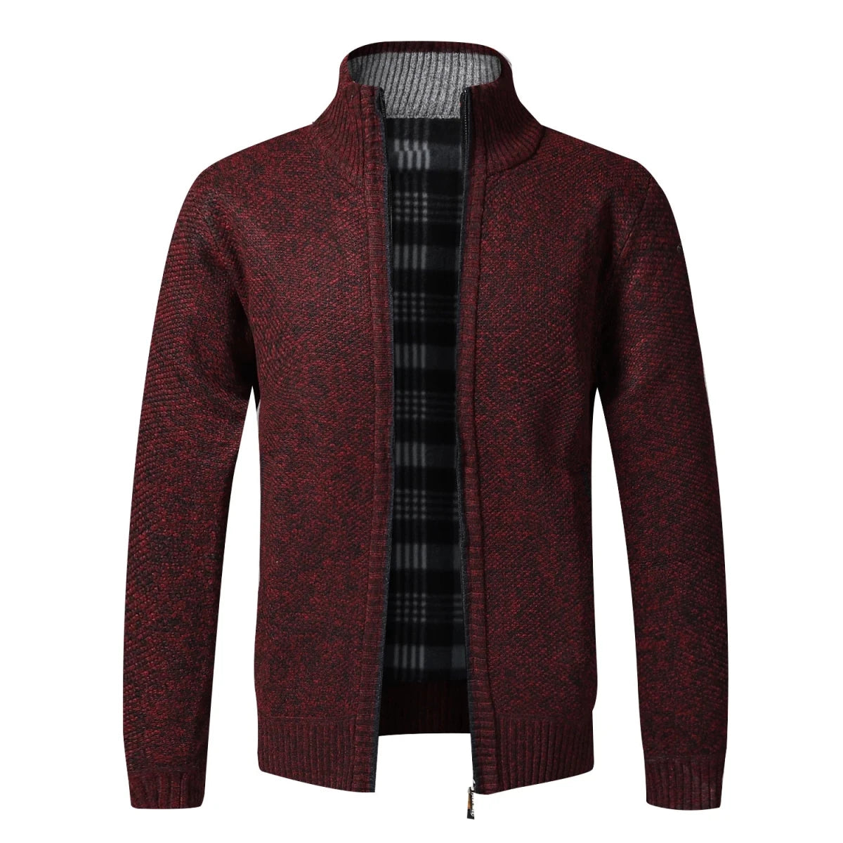 Men’s Full-Zip Knit Cardigan with Stand Collar Men's Cardigans