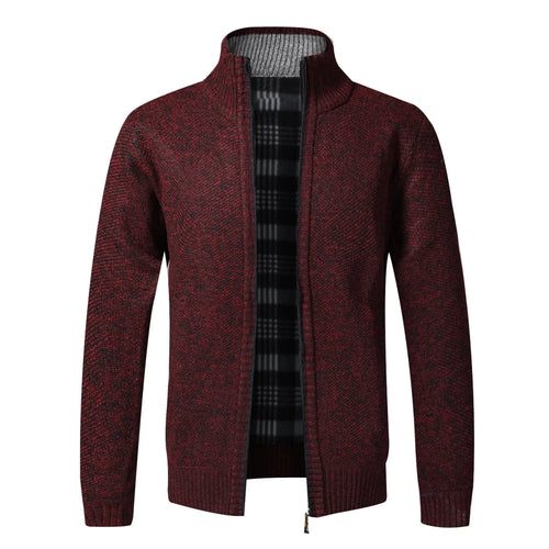 Men’s Full-Zip Knit Cardigan with Stand Collar Men's Cardigans