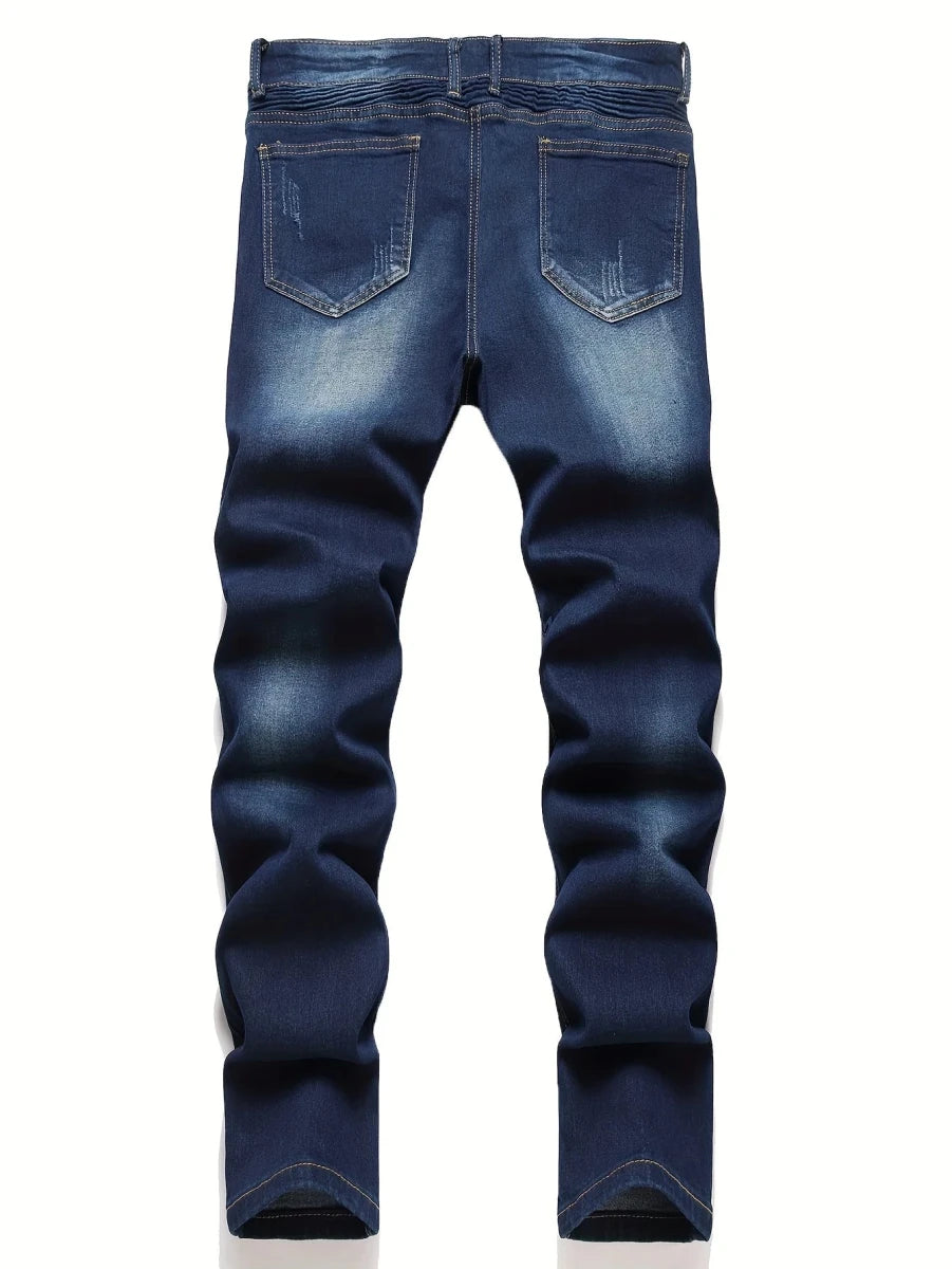 Men's jeans, stretch straight-leg jeans