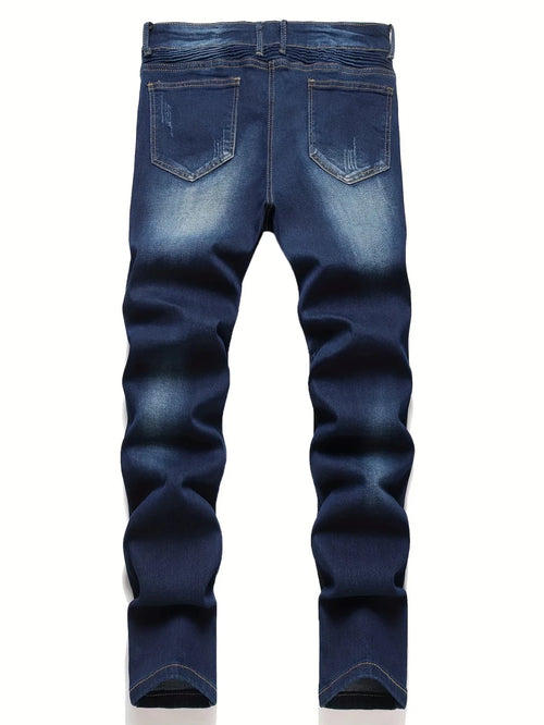 Men's jeans, stretch straight-leg jeans