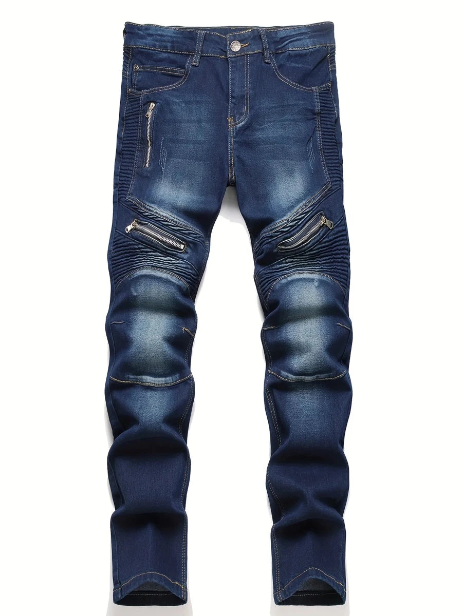 Men's jeans, stretch straight-leg jeans