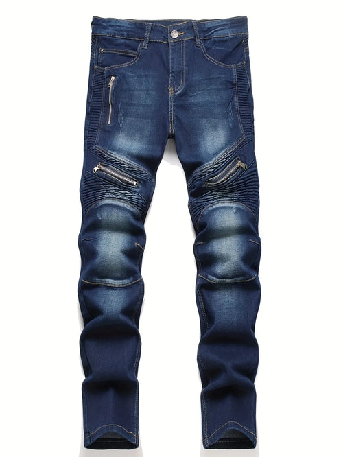 Men's jeans, stretch straight-leg jeans