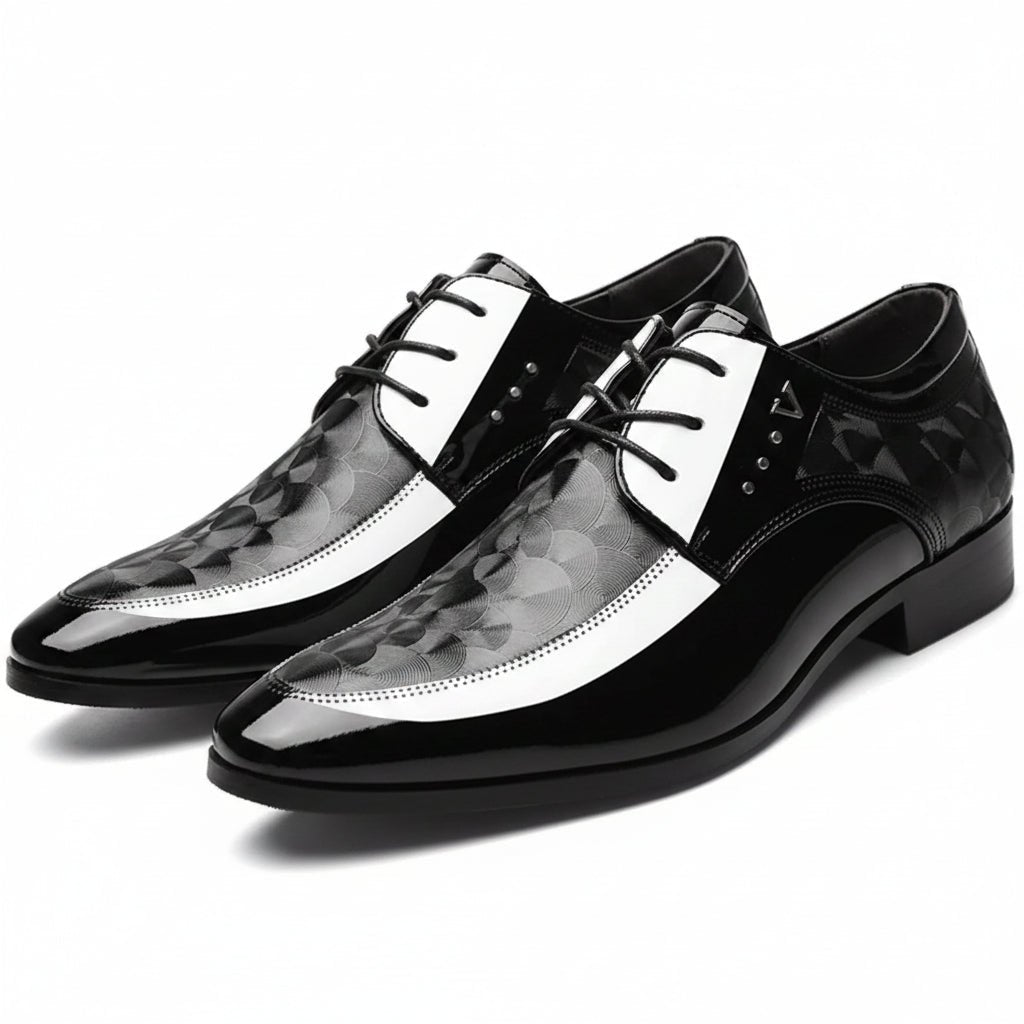 Moire Pattern Lace Up Oxford Shoes for Men