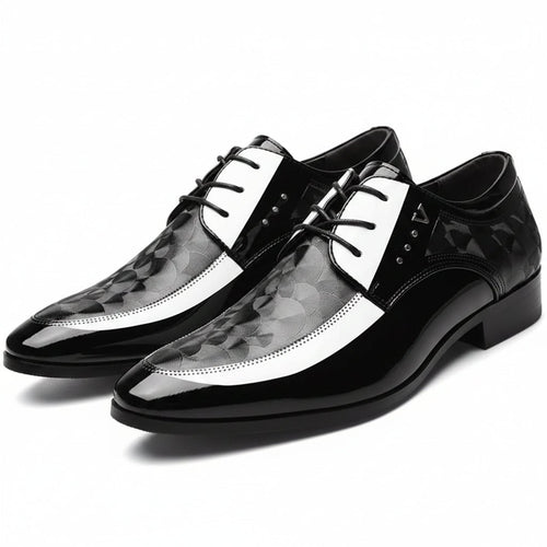 Moire Pattern Lace Up Oxford Shoes for Men