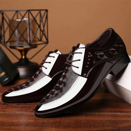 Moire Pattern Lace Up Oxford Shoes for Men