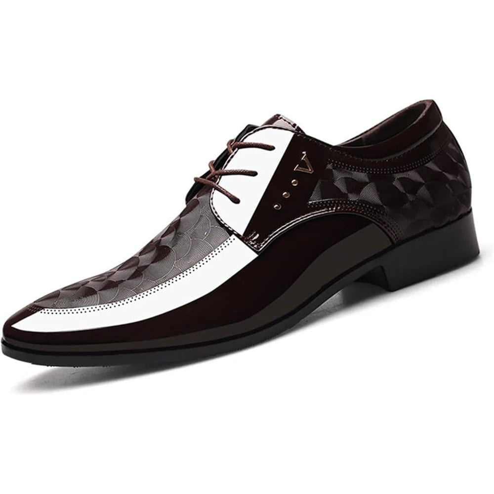 Moire Pattern Lace Up Oxford Shoes for Men