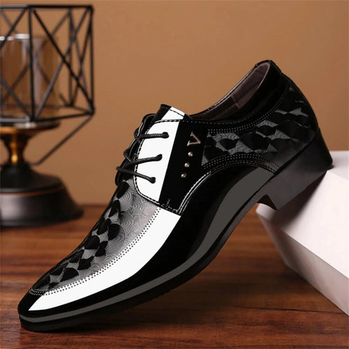 Moire Pattern Lace Up Oxford Shoes for Men