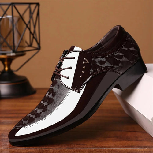 Moire Pattern Lace Up Oxford Shoes for Men
