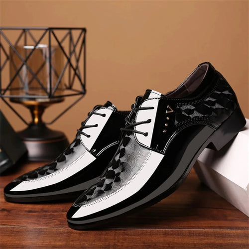 Moire Pattern Lace Up Oxford Shoes for Men