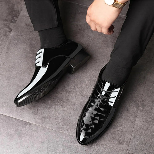 Moire Pattern Lace Up Oxford Shoes for Men