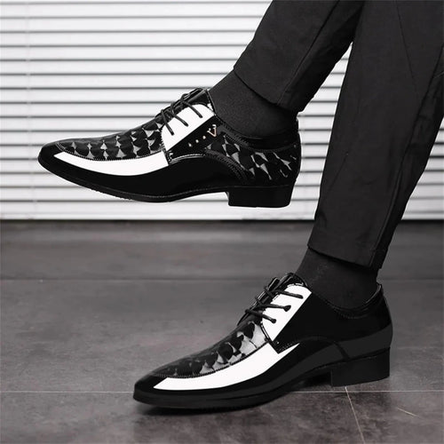 Moire Pattern Lace Up Oxford Shoes for Men