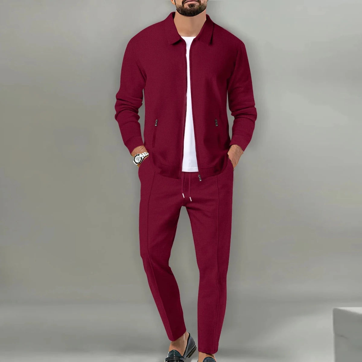 Men's Slim Fit Jacket with Zipper Pocket for Stylish Comfort