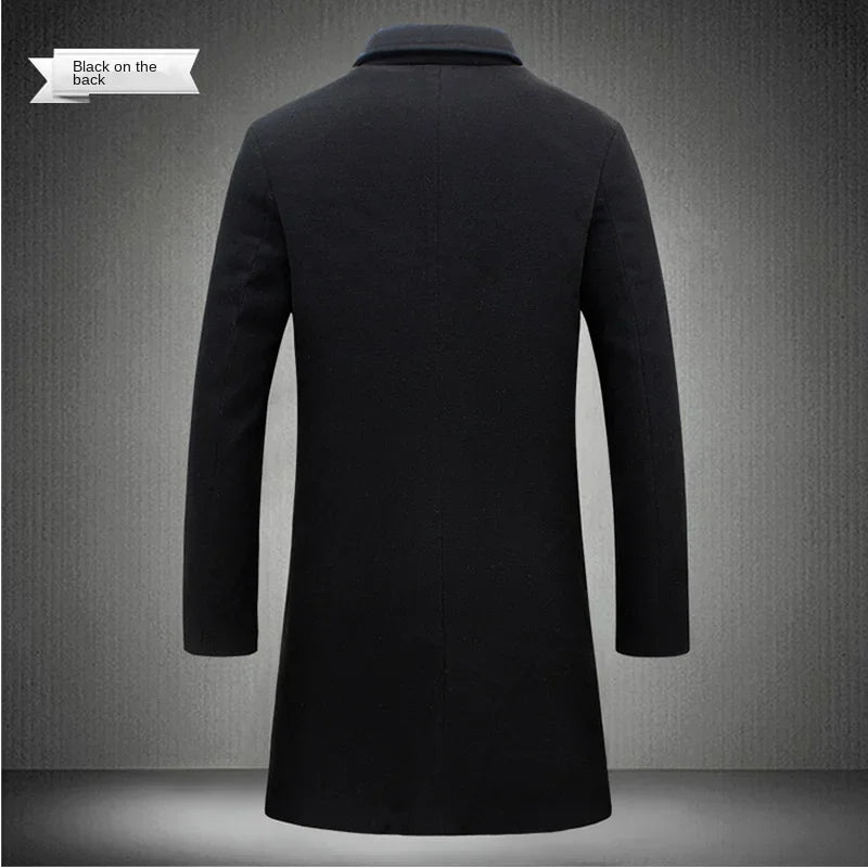 Men’s Slim-Fit Notched-Lapel Overcoat Men's Coats
