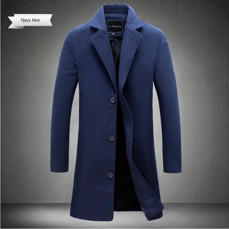 Men’s Slim-Fit Notched-Lapel Overcoat Men's Coats