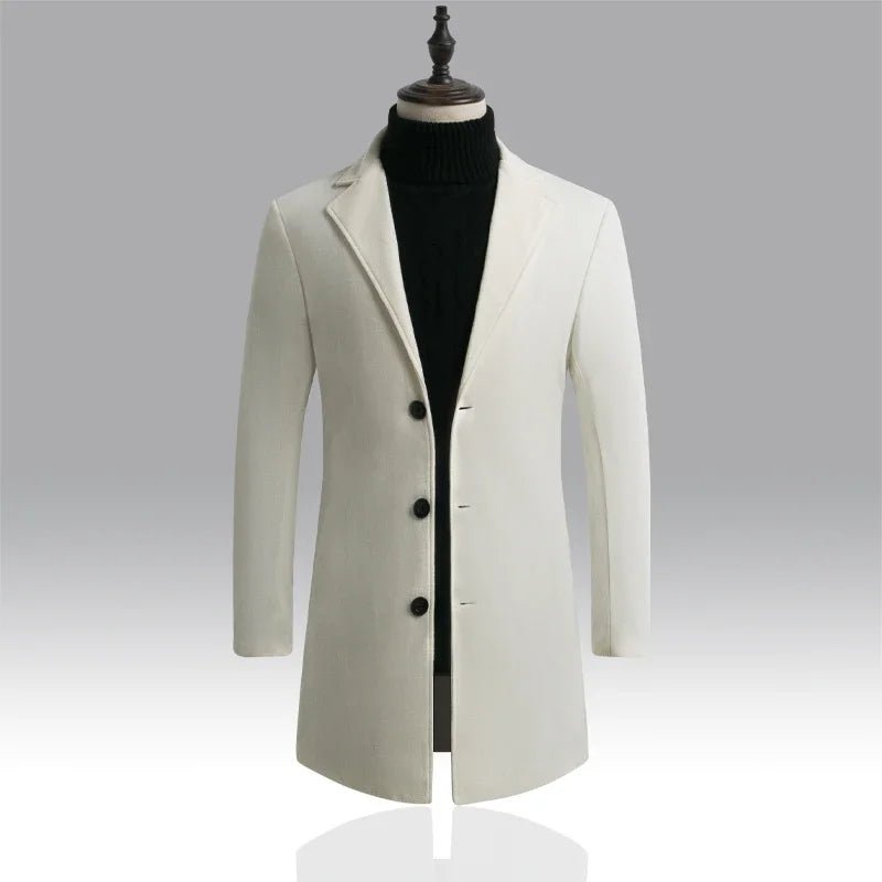 Men’s Slim-Fit Notched-Lapel Overcoat Men's Coats