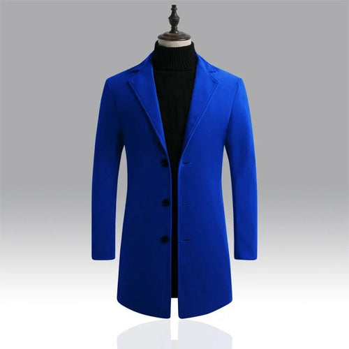 Men’s Slim-Fit Notched-Lapel Overcoat Men's Coats