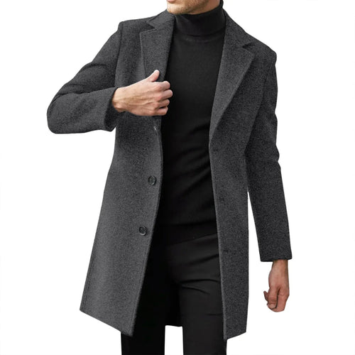 Men’s Slim-Fit Single-Breasted Overcoat Men's Overcoats