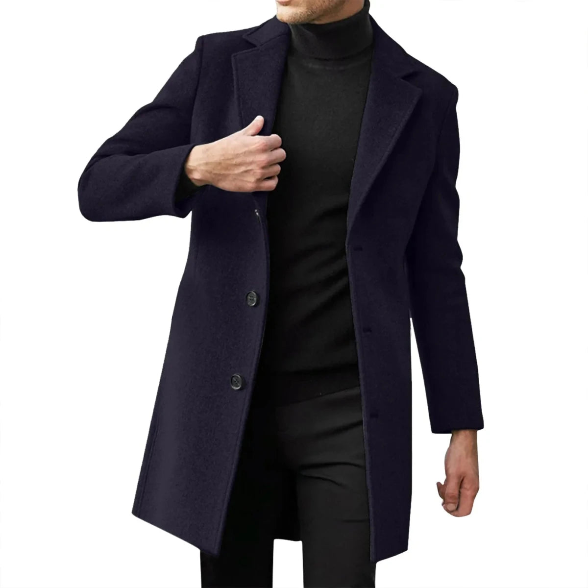 Men’s Slim-Fit Single-Breasted Overcoat Men's Overcoats