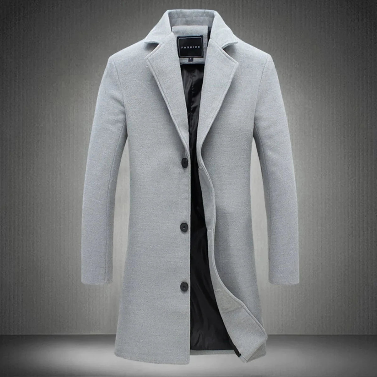 Men’s Slim-Fit Single-Breasted Overcoat Men's Overcoats