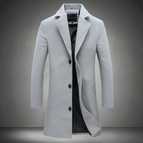 Men’s Slim-Fit Single-Breasted Overcoat Men's Overcoats