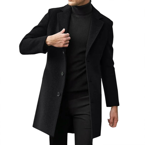 Men’s Slim-Fit Single-Breasted Overcoat Men's Overcoats