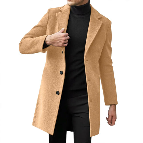 Men’s Slim-Fit Single-Breasted Overcoat Men's Overcoats