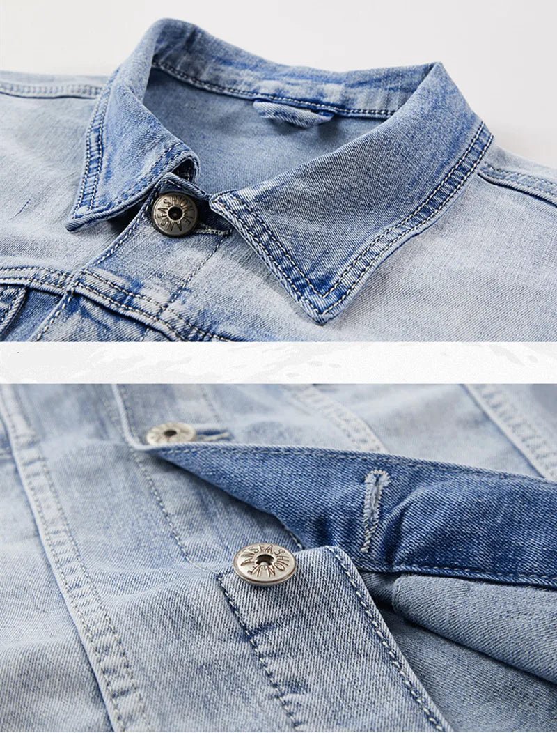 Men's Slim Fit Denim Suit for Spring Outfit
