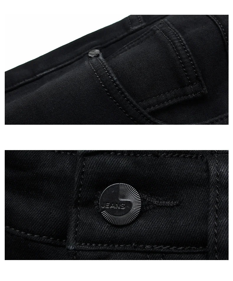 Men's Soft Stretch Denim Jeans Classic Straight Fit for Everyday Comfort and Biker Style