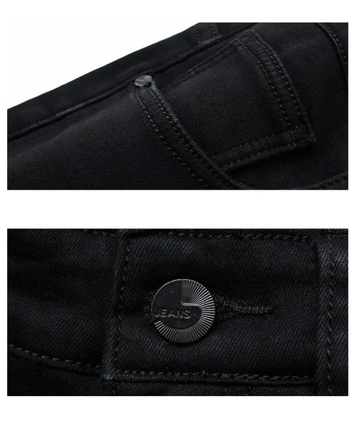 Men's Soft Stretch Denim Jeans Classic Straight Fit for Everyday Comfort and Biker Style
