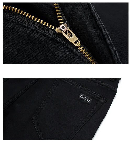 Men's Soft Stretch Denim Jeans Classic Straight Fit for Everyday Comfort and Biker Style