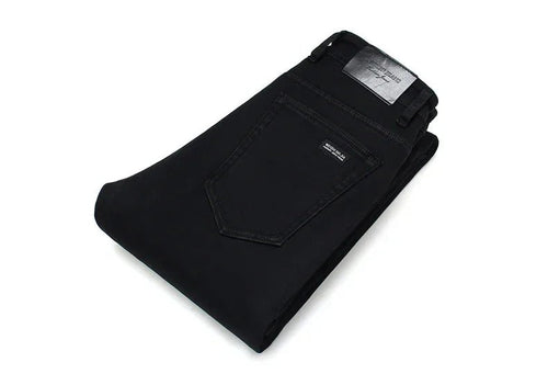 Men's Soft Stretch Denim Jeans Classic Straight Fit for Everyday Comfort and Biker Style