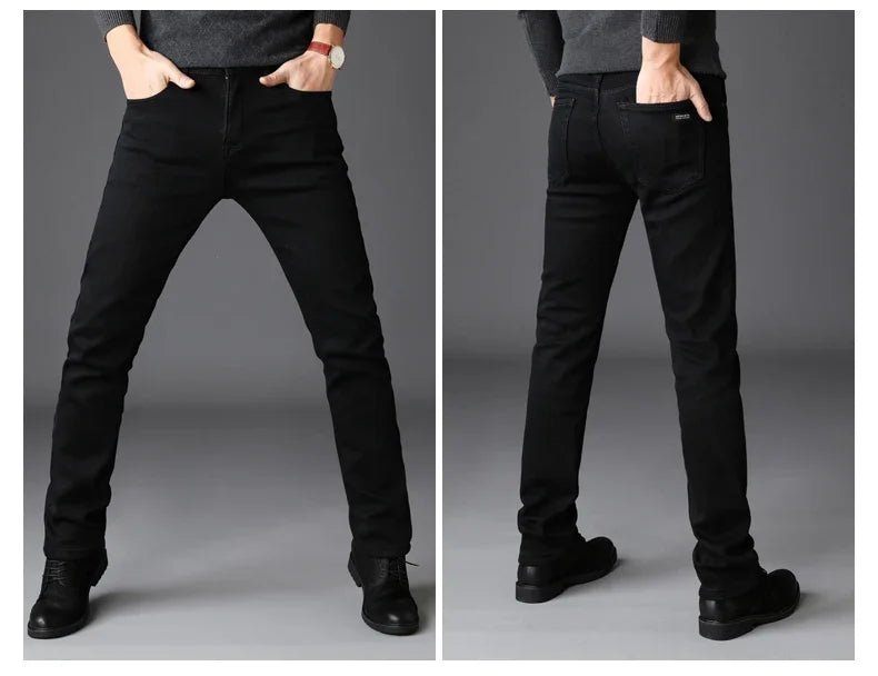 Men's Soft Stretch Denim Jeans Classic Straight Fit for Everyday Comfort and Biker Style