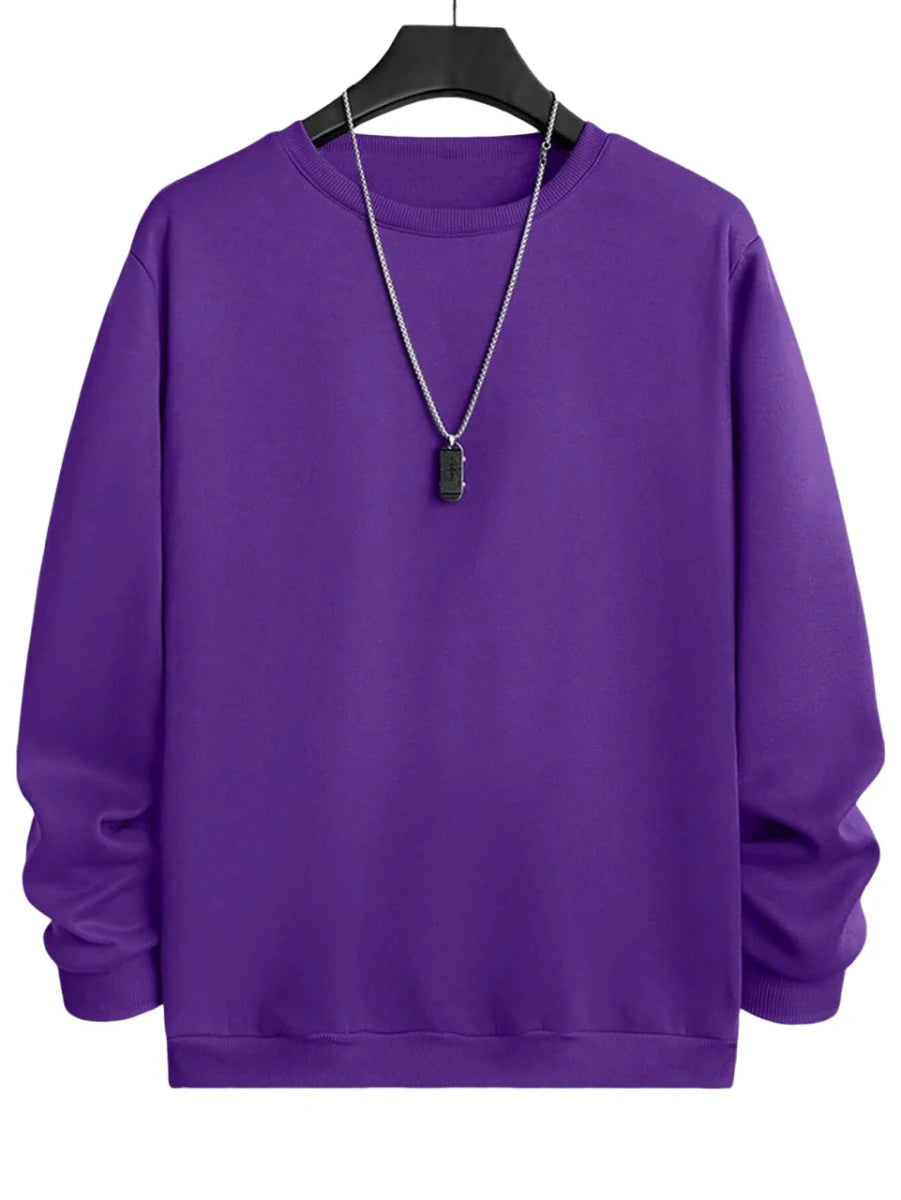 Men’s Solid-Color Crewneck Sweatshirt