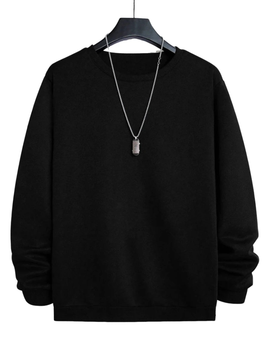 Men’s Solid-Color Crewneck Sweatshirt