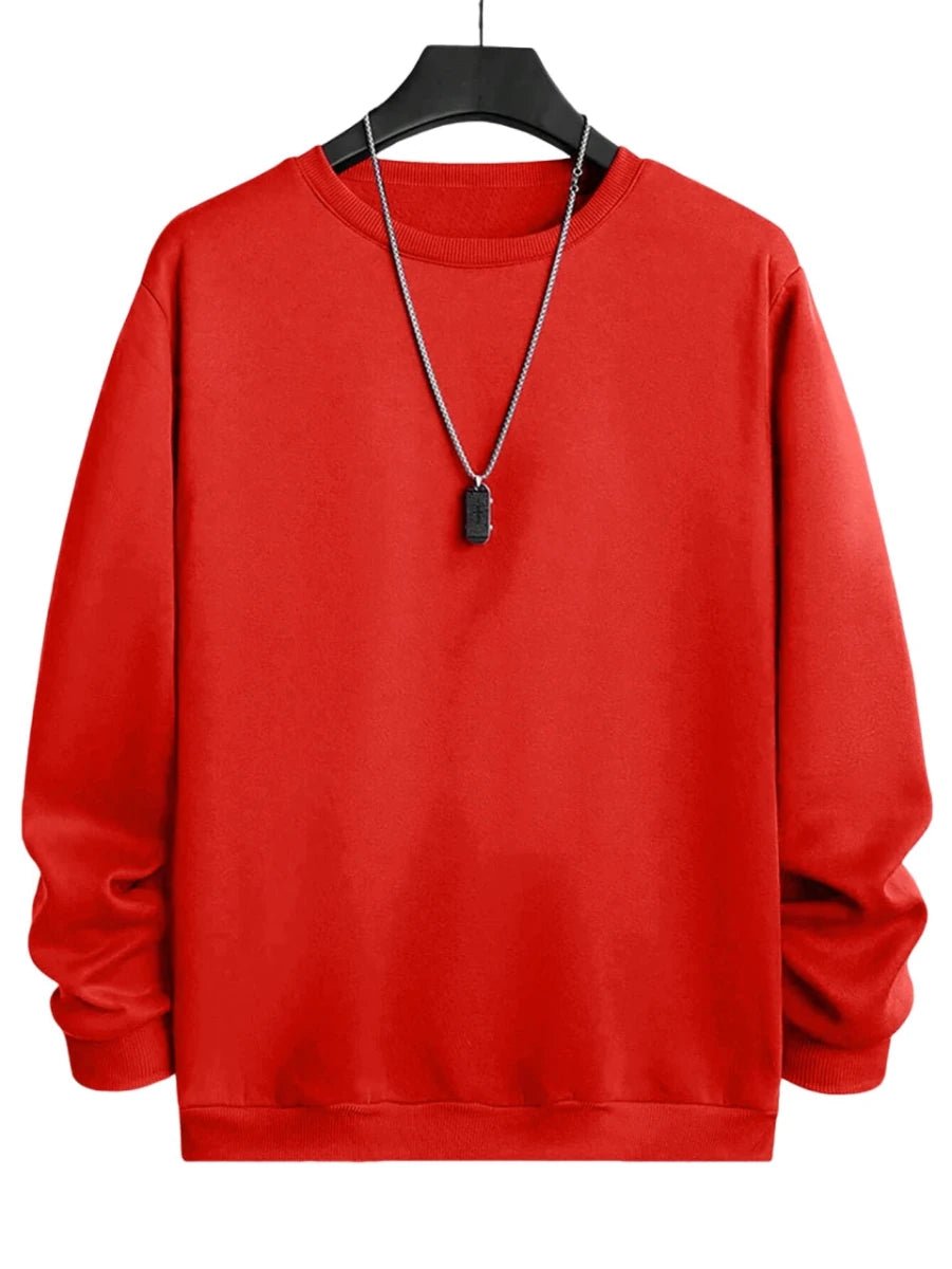 Men’s Solid-Color Crewneck Sweatshirt