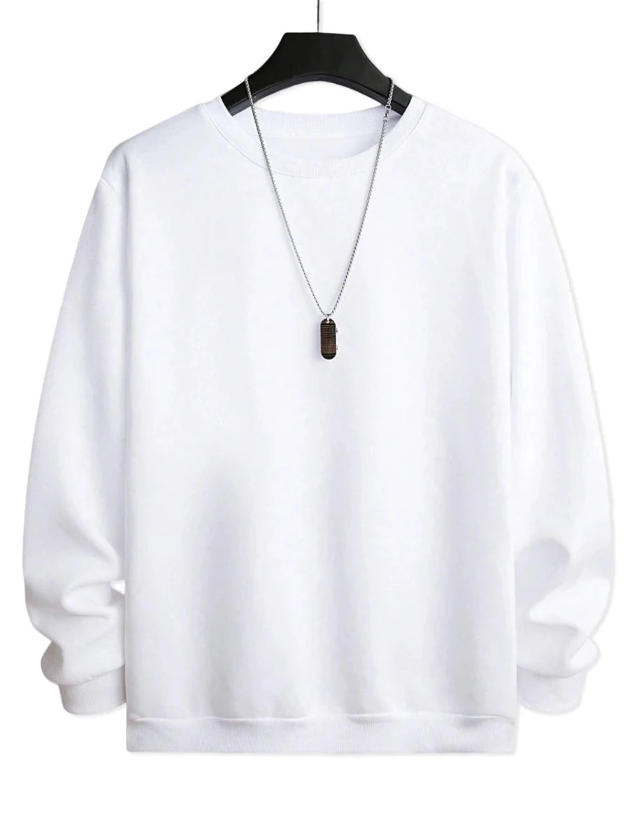 Men’s Solid-Color Crewneck Sweatshirt