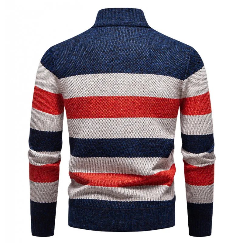 Men’s Striped Quarter-Zip Knit Sweater Men's Sweaters