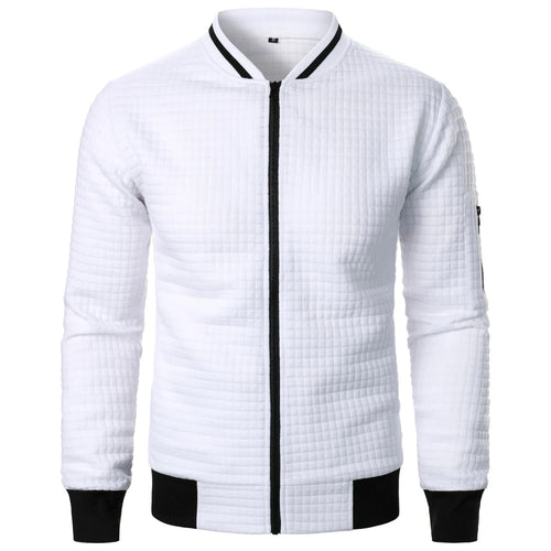Men’s Waffle-Texture Full-Zip Bomber Jacket Men's Jackets