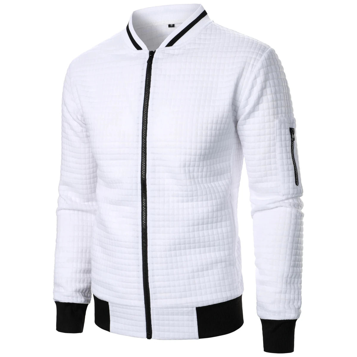 Men’s Waffle-Texture Full-Zip Bomber Jacket Men's Jackets