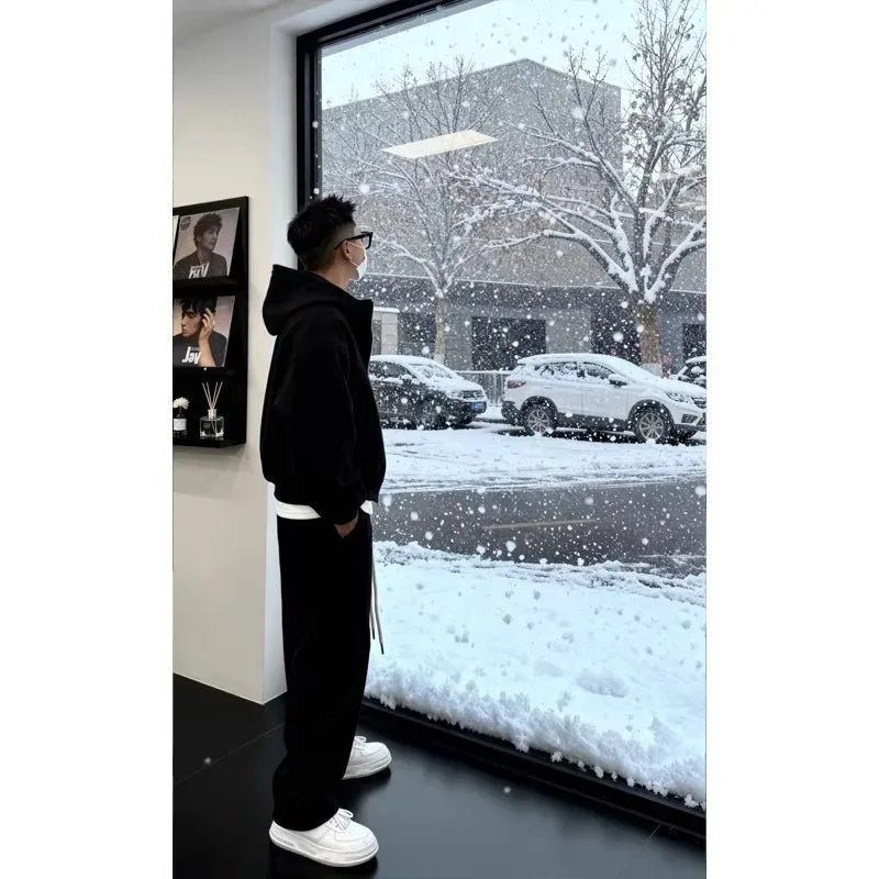 Men's Zip-Up Hoodie & Drawstring Pants Tracksuit Set