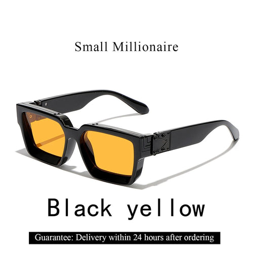 Millionaire Shades Black UV400 Protection Sunglasses Unisex Square Frame Luxury Designer Eyewear