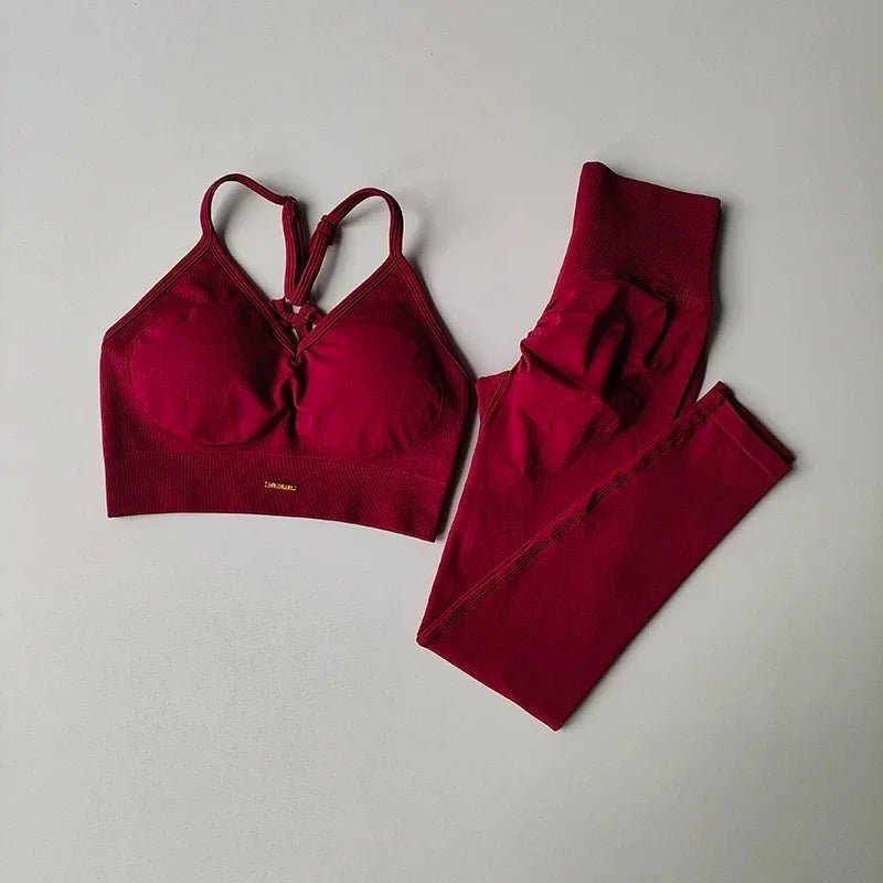 Peach High - Waisted Hip - Lifting Yoga Fitness Set For Women Breathable Quick - Dry Seamless With Pocket Design