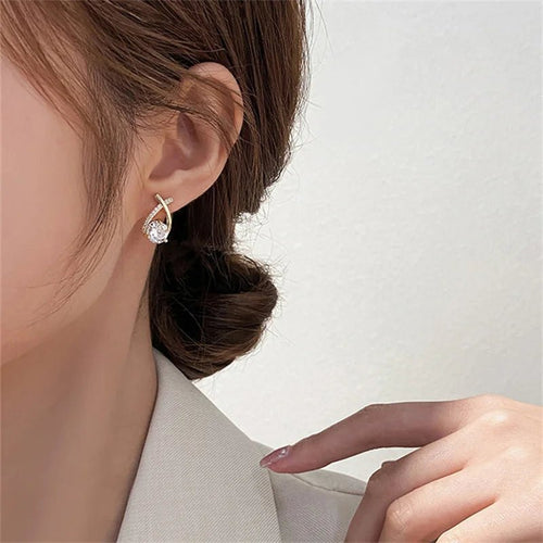 Elegant Crystal Korean Style Earrings - Perfect Gift Studs