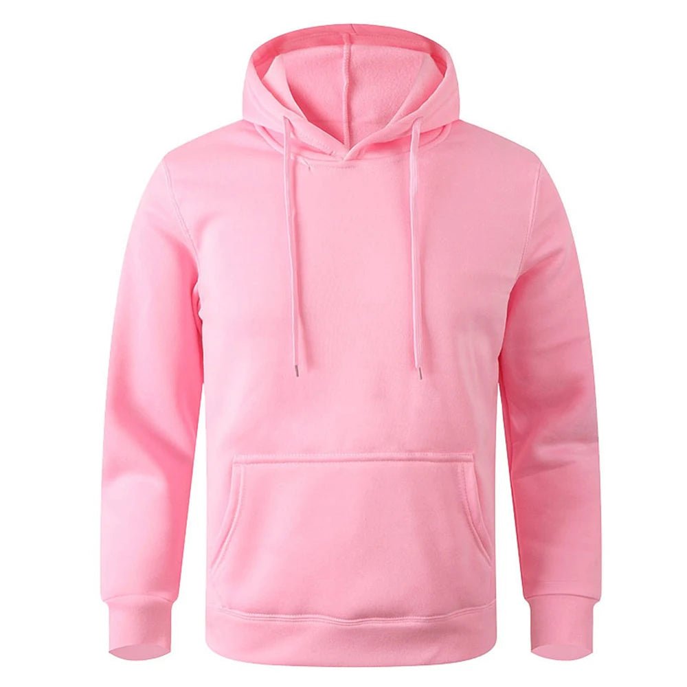 Unisex Solid-Color Pullover Hoodie with Kangaroo Pocket Unisex Hoodies