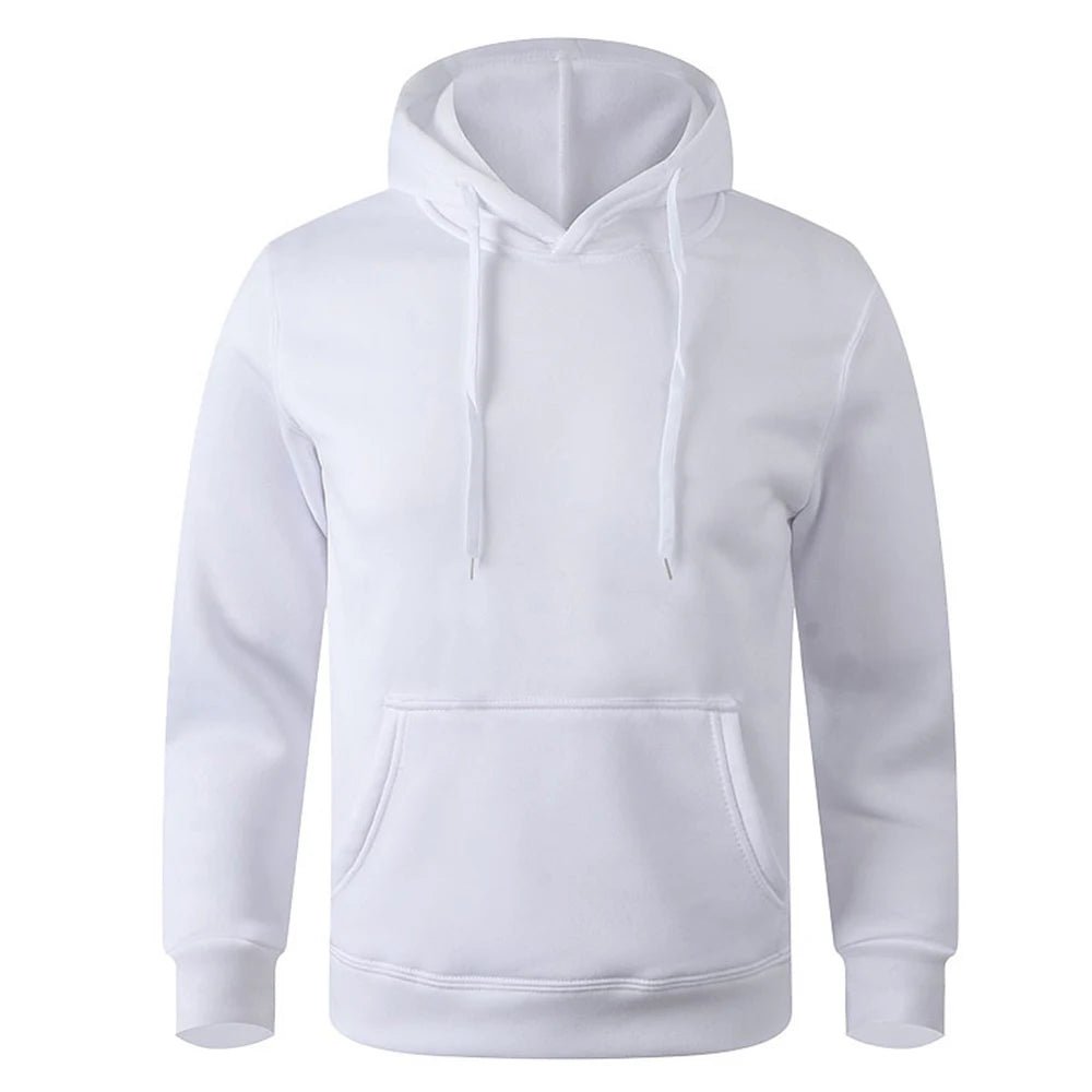 Unisex Solid-Color Pullover Hoodie with Kangaroo Pocket Unisex Hoodies