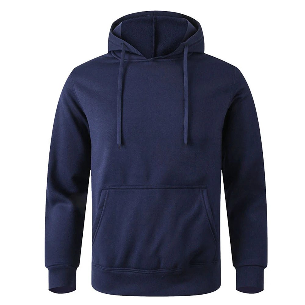 Unisex Solid-Color Pullover Hoodie with Kangaroo Pocket Unisex Hoodies