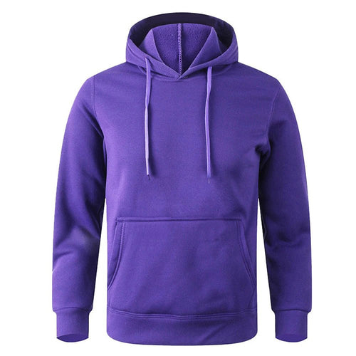 Unisex Solid-Color Pullover Hoodie with Kangaroo Pocket Unisex Hoodies