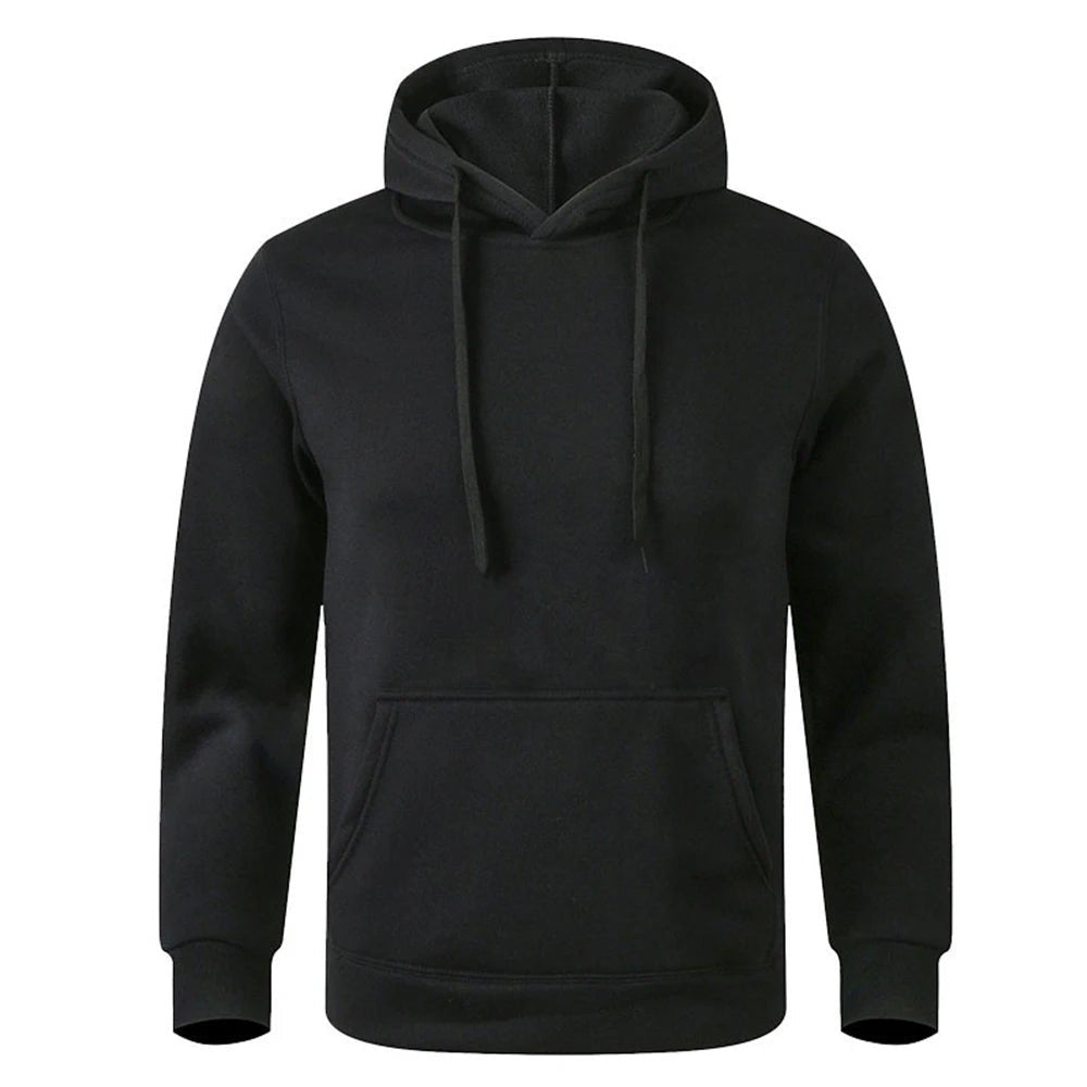 Unisex Solid-Color Pullover Hoodie with Kangaroo Pocket Unisex Hoodies