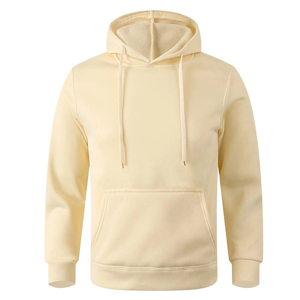 Unisex Solid-Color Pullover Hoodie with Kangaroo Pocket Unisex Hoodies