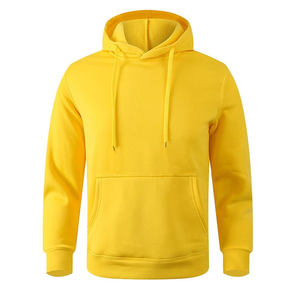Unisex Solid-Color Pullover Hoodie with Kangaroo Pocket Unisex Hoodies